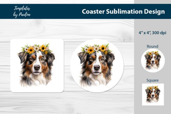 Australian Shepherd Coaster Sublimation