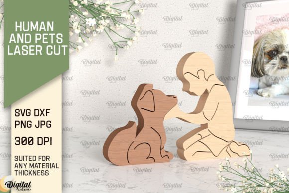 Boy and Dog Laser Cut