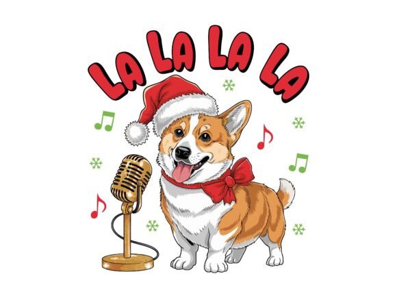 Christmas Singing Corgi Dog La La La