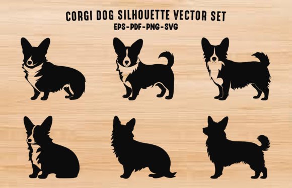 Corgi Silhouettes for Embroidery