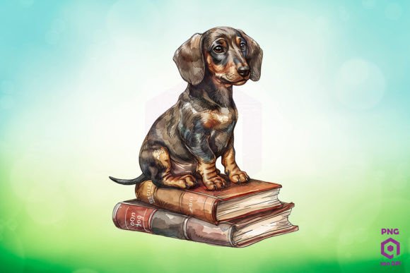 Dachshund Books Clipart