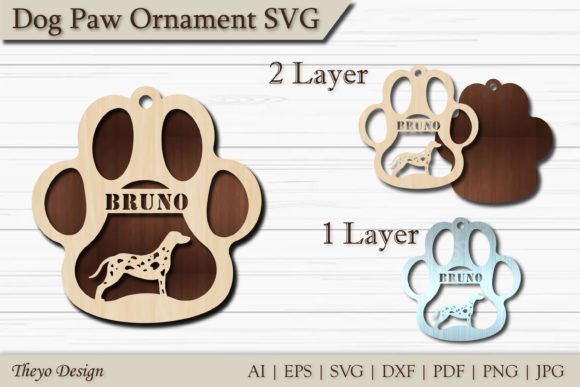 Dog Paw Ornament SVG Dalmatian