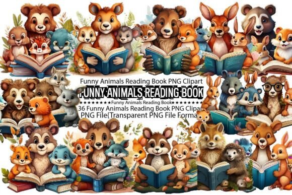 Fun Animals Reading Book Sublimation