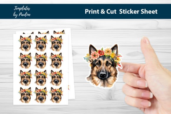 German Shepherd Digital Sticker Sheet