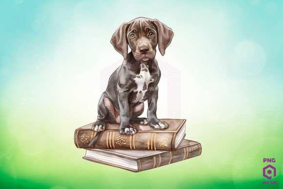 German Shorthaired Books Clipart