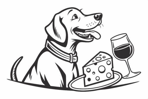 Happy Dog Logo for Embroidery