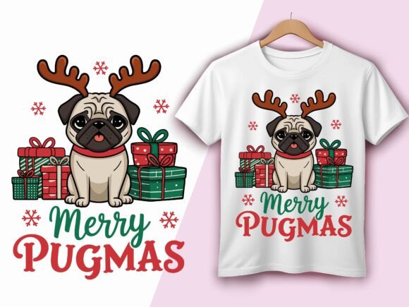 Merry Pugmas Cute Pug Dog Christmas