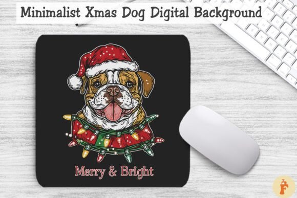 Minimalist Xmas Bulldog Dog Background