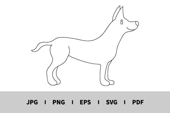 One Line Drawing of Dog Vector