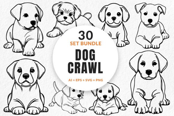 Playful Small Dog Embroidery Bundle