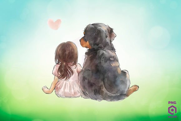 Rottweiler and Girl