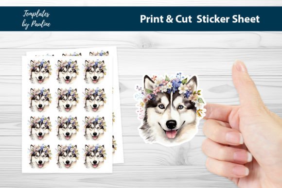 Siberian Husky Printable Sticker Sheet
