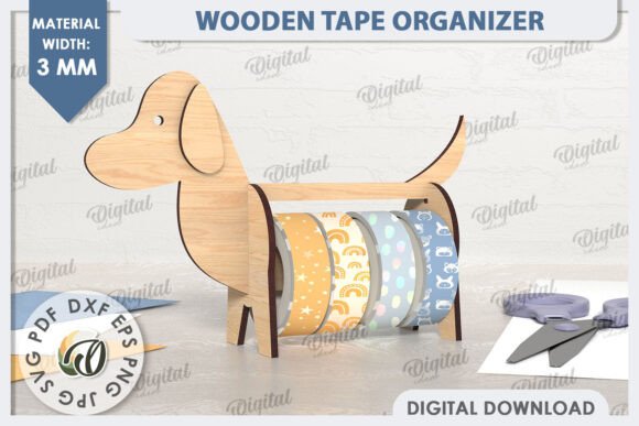 Tape Organizer Dog SVG