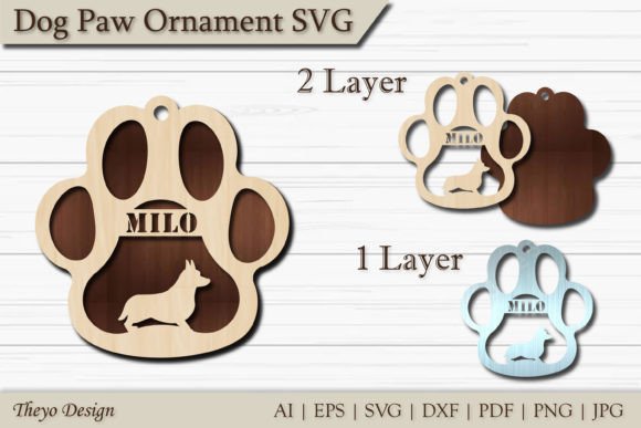 Testing the Dog Paw Ornament SVG Corgi