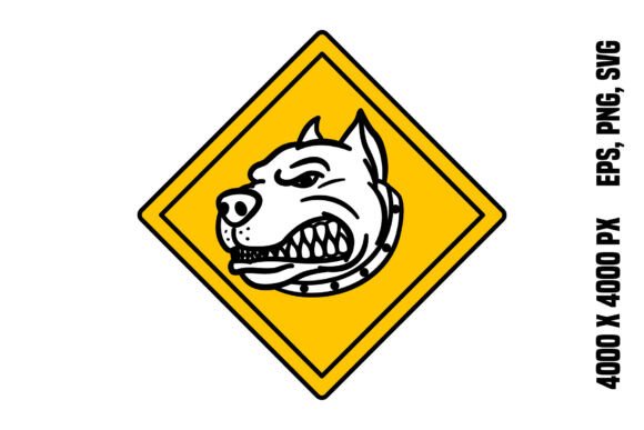 Yellow Sign Beware of Dog