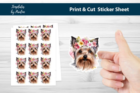 Yorkshire Terrie Printable Sticker Sheet